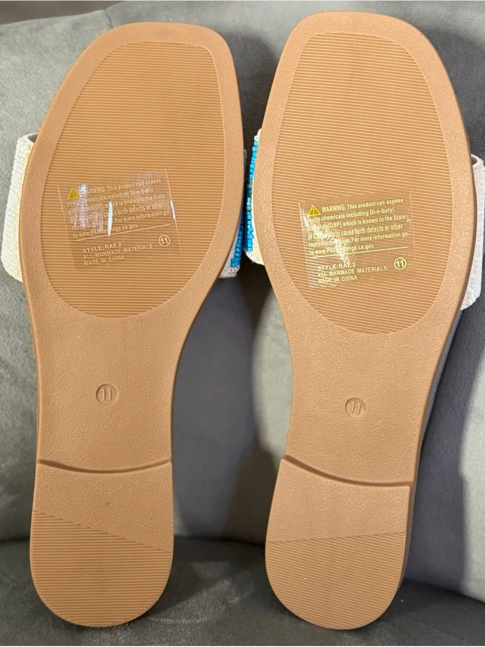 Fashion Nova Lemon Beaded Slide Sandals Size 11 Coastal Italian Summer NWT